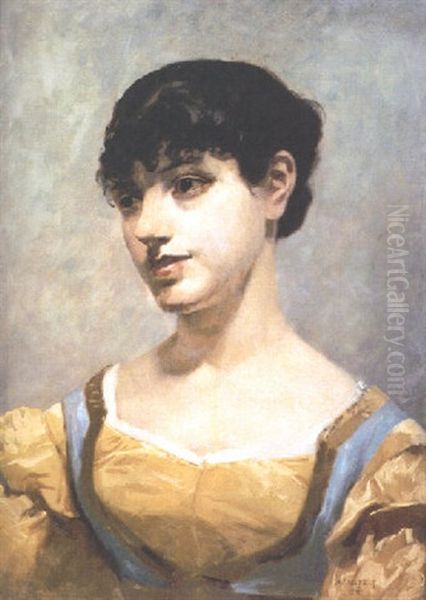 Langtande Blick Oil Painting by Albert Edelfelt