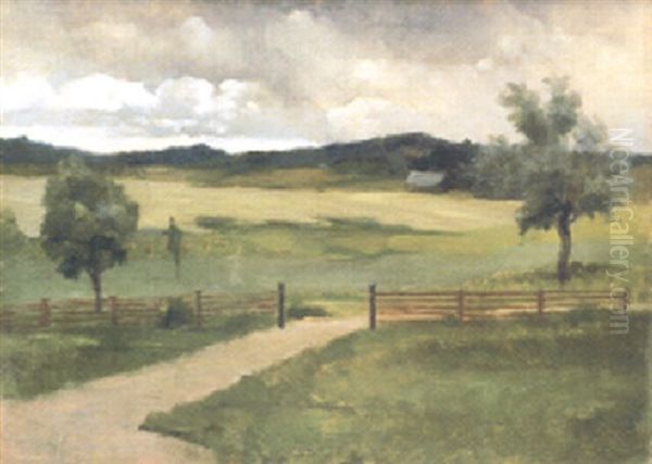 Nylandskt Anglandskap Oil Painting by Albert Edelfelt