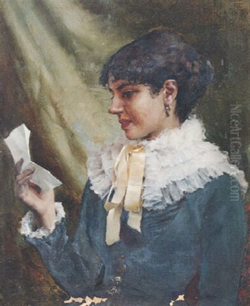 The Love Letter Oil Painting by Albert Edelfelt