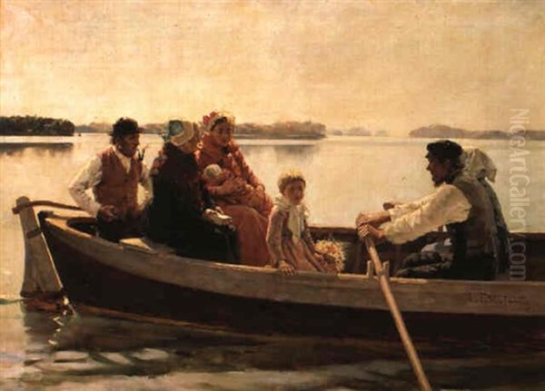 Going To The Christening Oil Painting by Albert Edelfelt