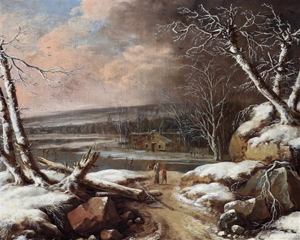 Winterlandschaft Oil Painting by Gerard Van Edema