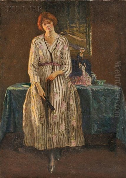 Portrait Of Woman In An Interior Oil Painting by William Edgar