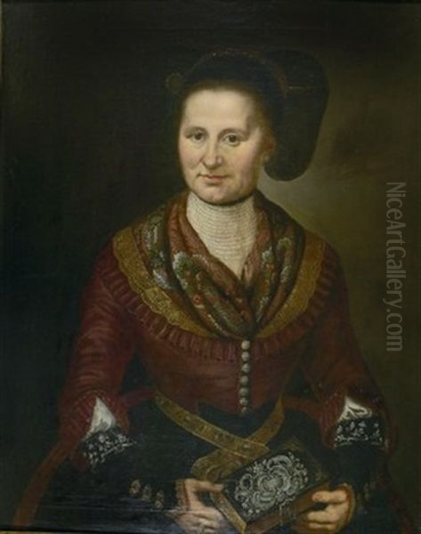 Bildnis Einer Burgersfrau Mit Halskette Oil Painting by Johann Georg Josef Edlinger