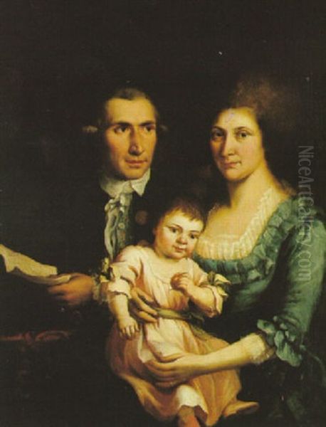 Portrat Der Familie Sedlmayr Oil Painting by Johann Georg Josef Edlinger