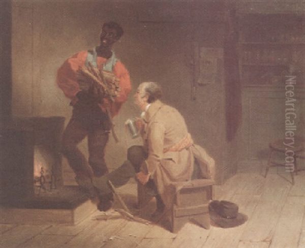 Stoking The Fire Oil Painting by Francis William Edmonds