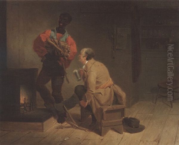 Stoking The Fire Oil Painting by Francis William Edmonds