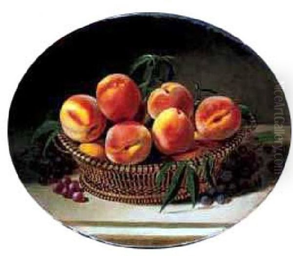 Still Life With Peaches Oil Painting by Edward Edmondson