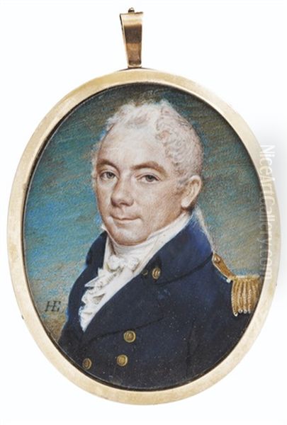 Portrait Du Capitaine Roland Bevan Oil Painting by Henry Edridge