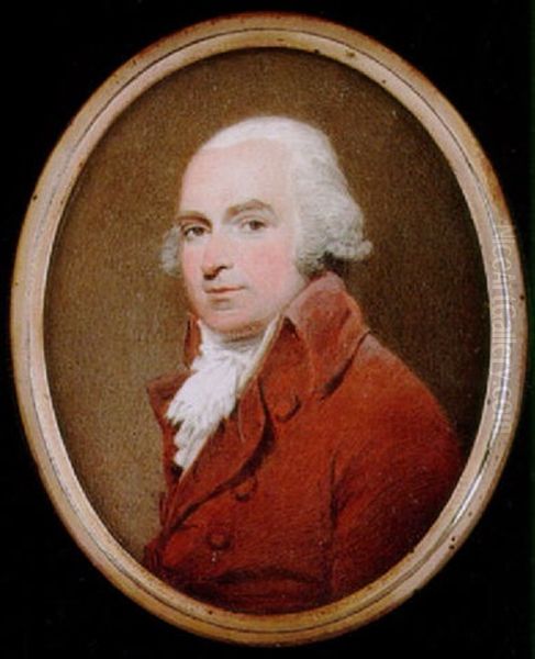 Mr. W. Hodgson Wearing Tan-coloured Coat, White Waistcoat And Tied Stock Oil Painting by Henry Edridge