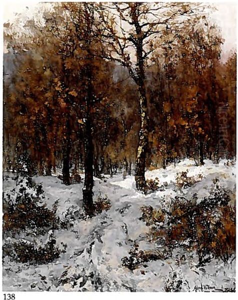 Winter Landscape Oil Painting by Aaron Allan Edson