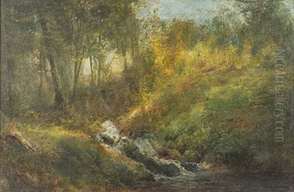 Forest Scene Oil Painting by Aaron Allan Edson