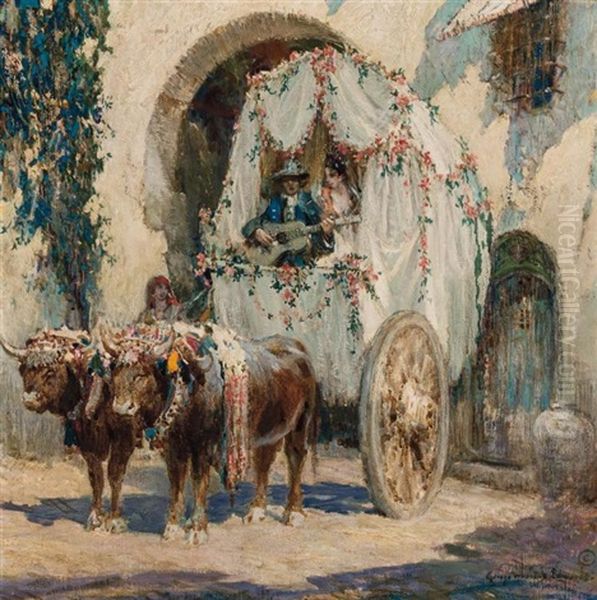 Andalusian Wedding Journey Oil Painting by George Wharton Edwards