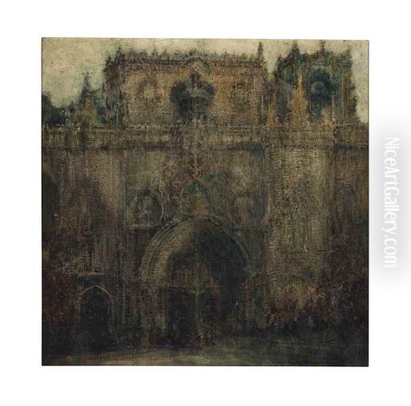 Spanish Cathedral Oil Painting by George Wharton Edwards