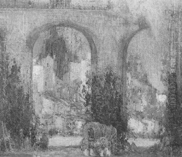 Bridge At Albi Oil Painting by George Wharton Edwards