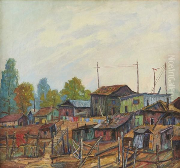 Poverty Flats Oil Painting by Lionel Louis Edwards