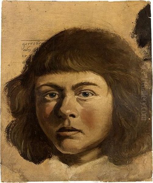 Head Of A Boy Oil Painting by Albert van der Eeckhout