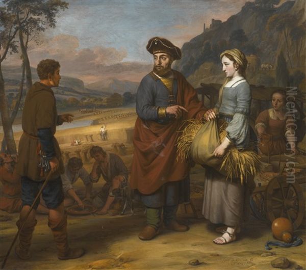 Ruth And Boaz Oil Painting by Gerbrand Van Den Eeckhout