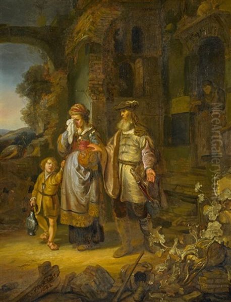 Die Verstosung Der Hagar Oil Painting by Gerbrand Van Den Eeckhout