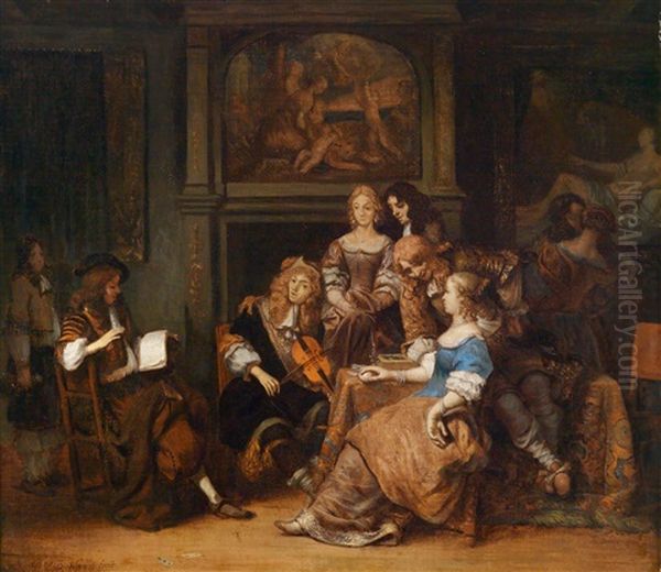 Musizierende Gesellschaft Oil Painting by Gerbrand Van Den Eeckhout