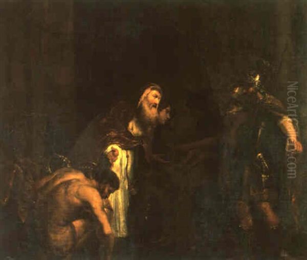 The Meeting Of Abraham And Melchiesedek Oil Painting by Gerbrand Van Den Eeckhout