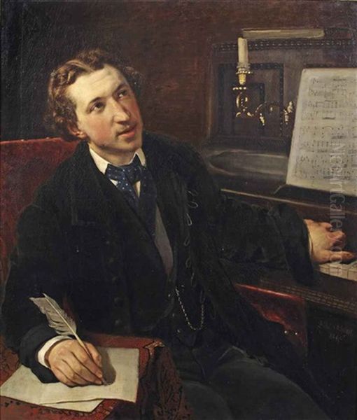 The Young Composer Oil Painting by Jacques Joseph Eeckhout