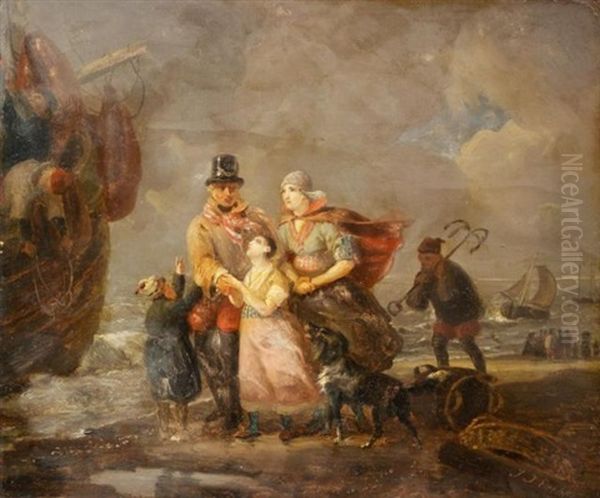 The Departure Of The Fisherman Oil Painting by Jacques Joseph Eeckhout