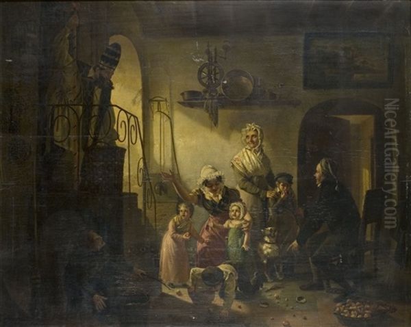 Das Nikolausfest Oil Painting by Jacques Joseph Eeckhout