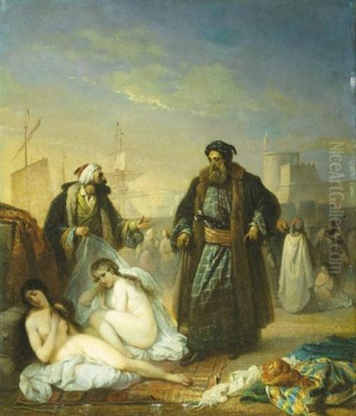 Le Marchand D'esclaves En Turquie Oil Painting by Jacques Joseph Eeckhout