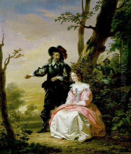 De Geheime Liefde Oil Painting by Jacques Joseph Eeckhout