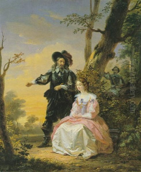 De Geheime Liefde Oil Painting by Jacques Joseph Eeckhout