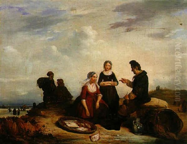 After The Catch Oil Painting by Jacques Joseph Eeckhout