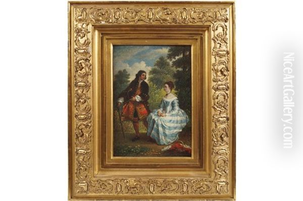 A Courting Couple Oil Painting by Victor Eeckhout