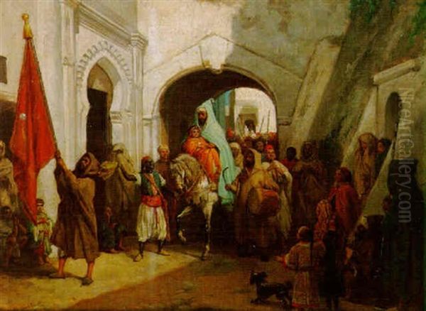 A Religious Procession, Tangiers Oil Painting by Victor Eeckhout