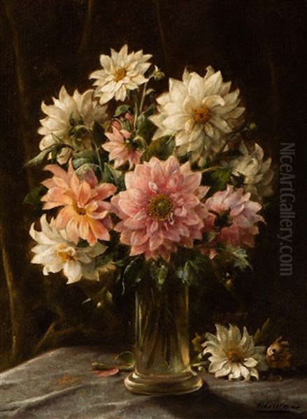 Dahlias Oil Painting by Otto Eerelman