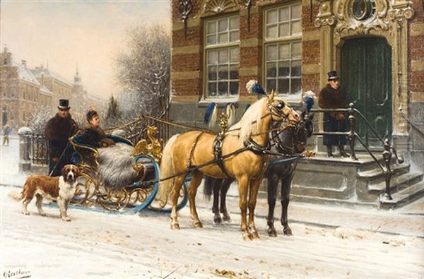 Le Traineau D'hiver Oil Painting by Otto Eerelman