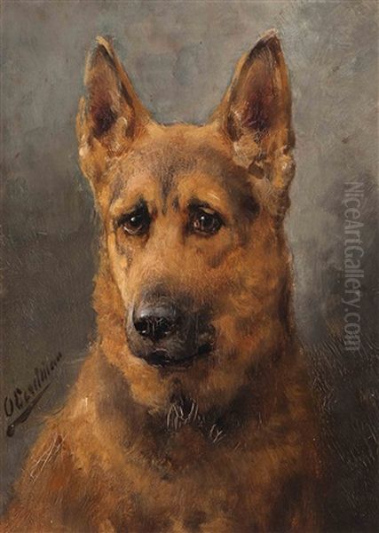 German Shepherd Oil Painting by Otto Eerelman