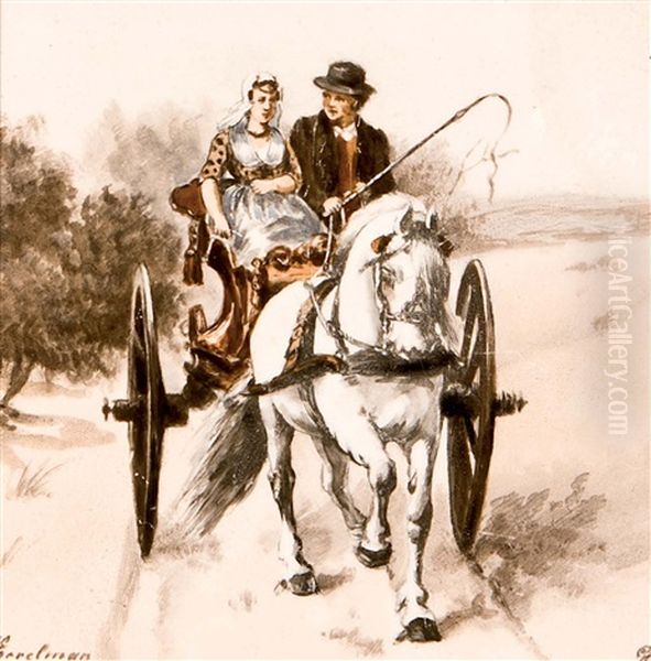 Carruaje De Caballos Oil Painting by Otto Eerelman