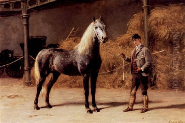 A Gentleman With His Orlov-trotter Oil Painting by Otto Eerelman