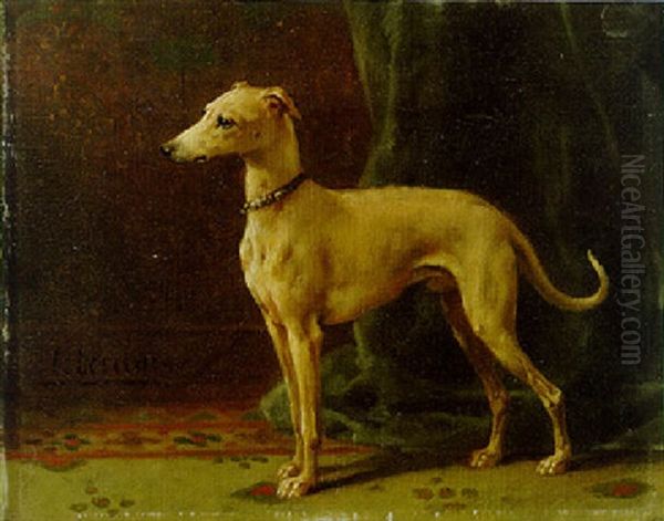 A Whippet Oil Painting by Otto Eerelman