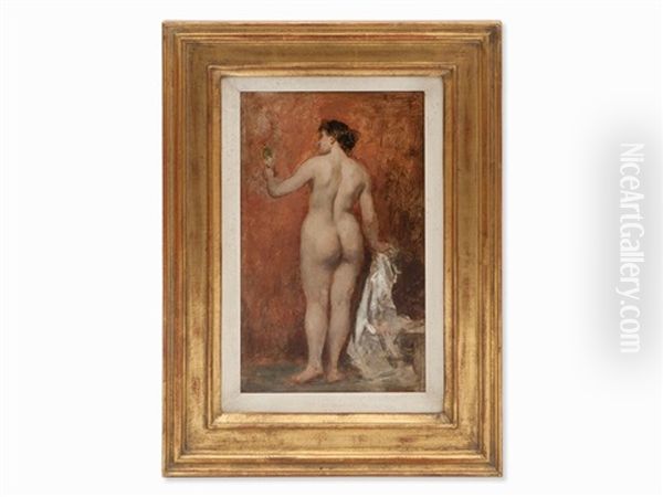 Nude From Behind Oil Painting by Hermann Effenberger