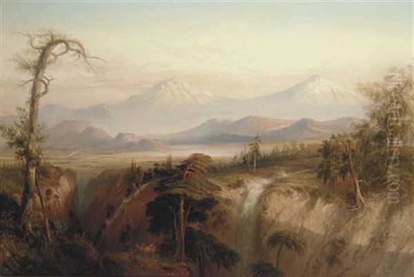 The Ravine Of The Desert - The Valley Of Mexico Oil Painting by Daniel Thomas Egerton