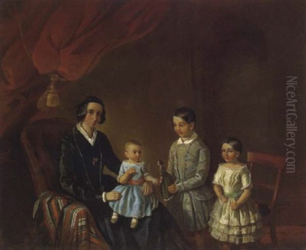 Familienportrait Oil Painting by Augustus Leopold Egg