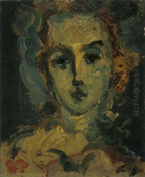 Tete De Femme Oil Painting by Jean Hans Egger