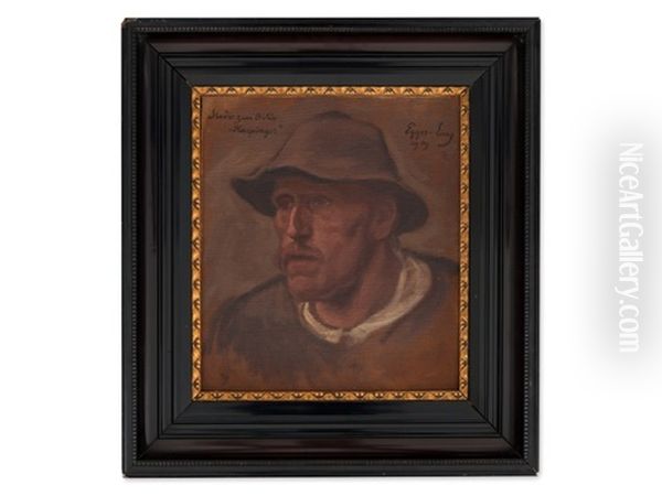 Haspinger Peasant Head Oil Painting by Albin Egger-Lienz