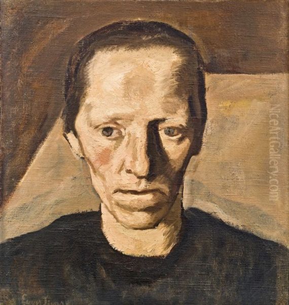 Bauerin Iii (contadina) (from Bild Zu Den Muttern) Oil Painting by Albin Egger-Lienz