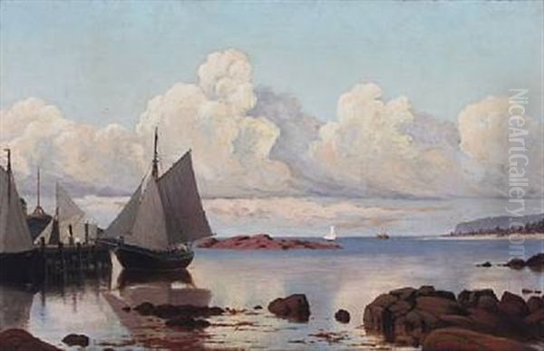 Seascape With Sailing Ships At Sea Oil Painting by Peter Eggers