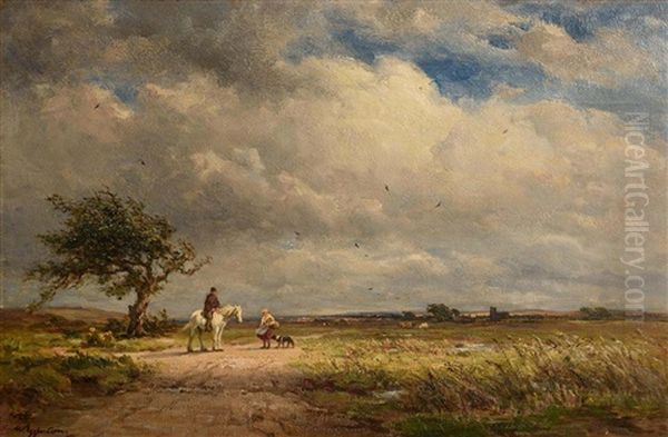 The Road Across The Common Oil Painting by Wycliffe Egginton