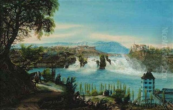 Der Rheinfall Bei Schaffhausen Oil Painting by Jakob Eggli