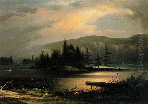 Lake George Oil Painting by Max Eglau