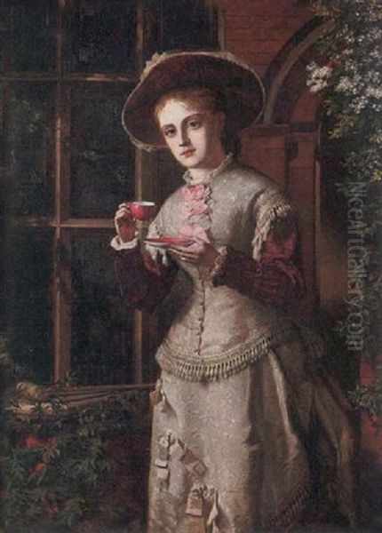 Tea In The Garden Oil Painting by William Maw Egley